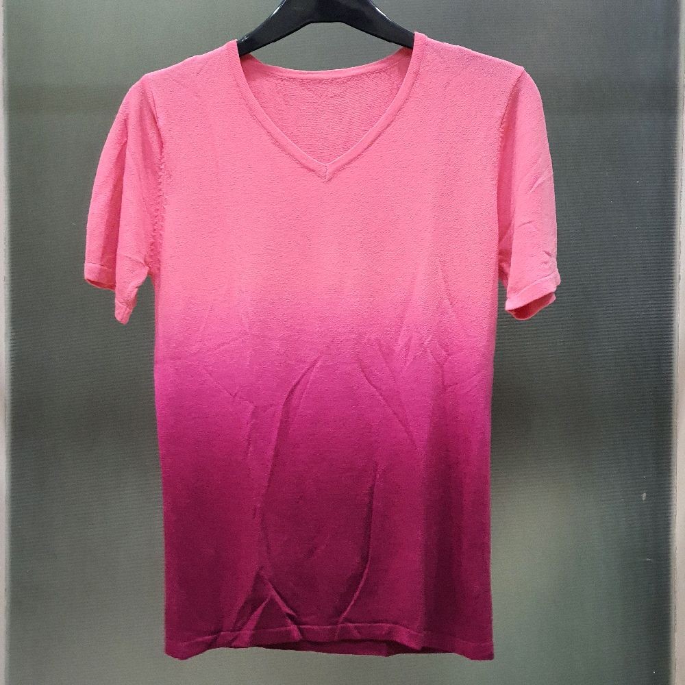 D baju wanita blouse blus kaos lengan pendek gradasi pink ungu preloved second Atasan Cewek Top