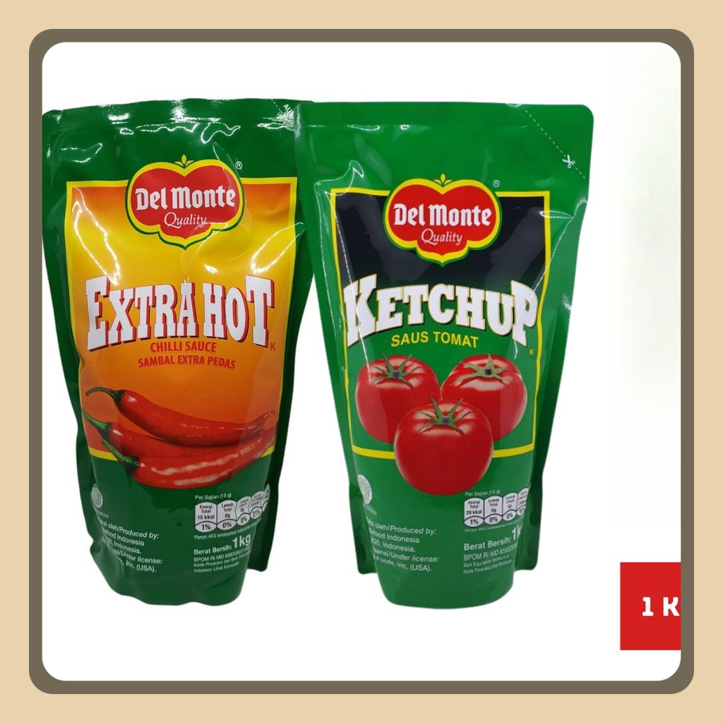 

Delmonte Saus Sambal Extra Hot Chili Sauce / Saos Tomat Tomato Ketchup Pouch 1kg