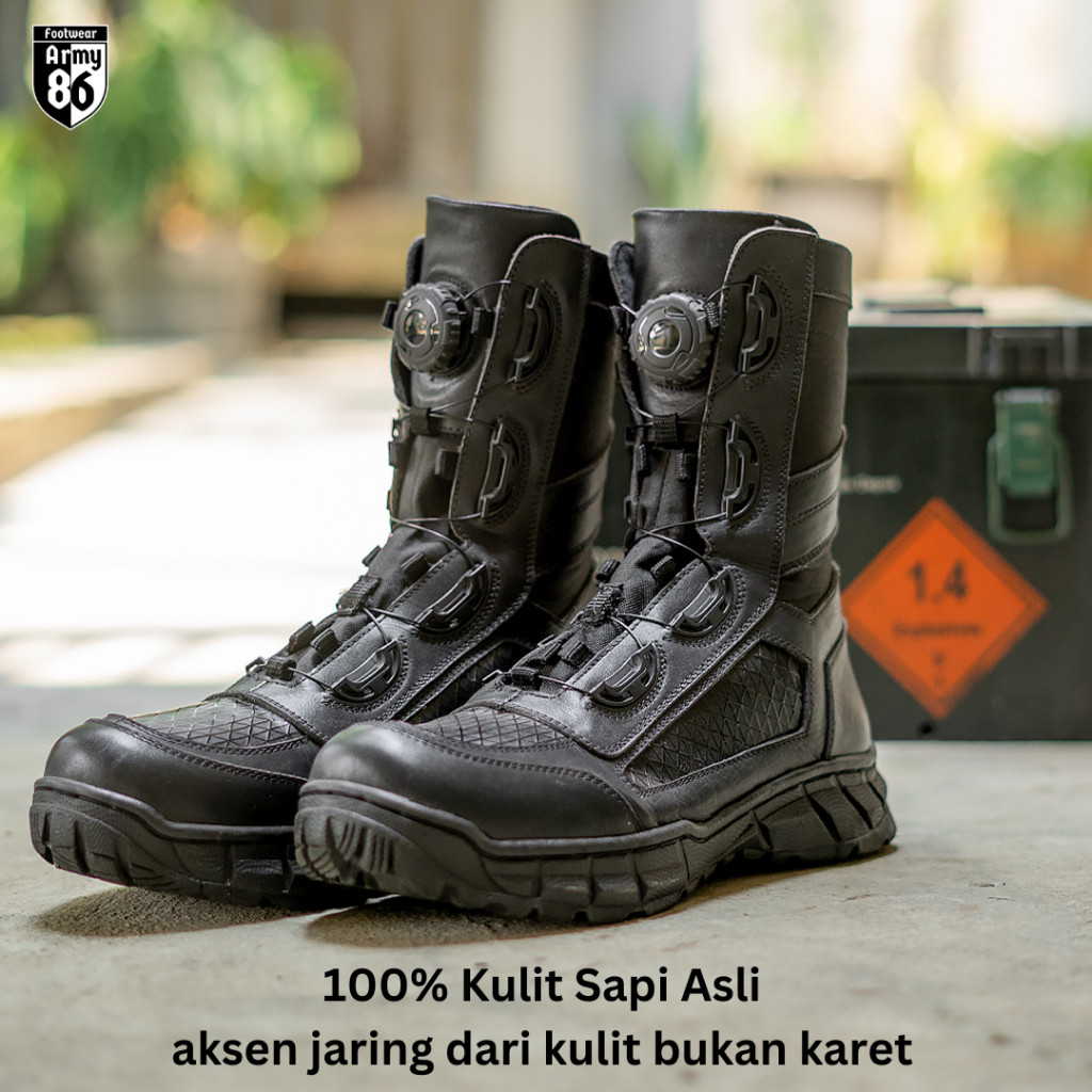 Army86 Sepatu PDL Tali Putar tactical pria tni polri satpam model Raiders Ultima