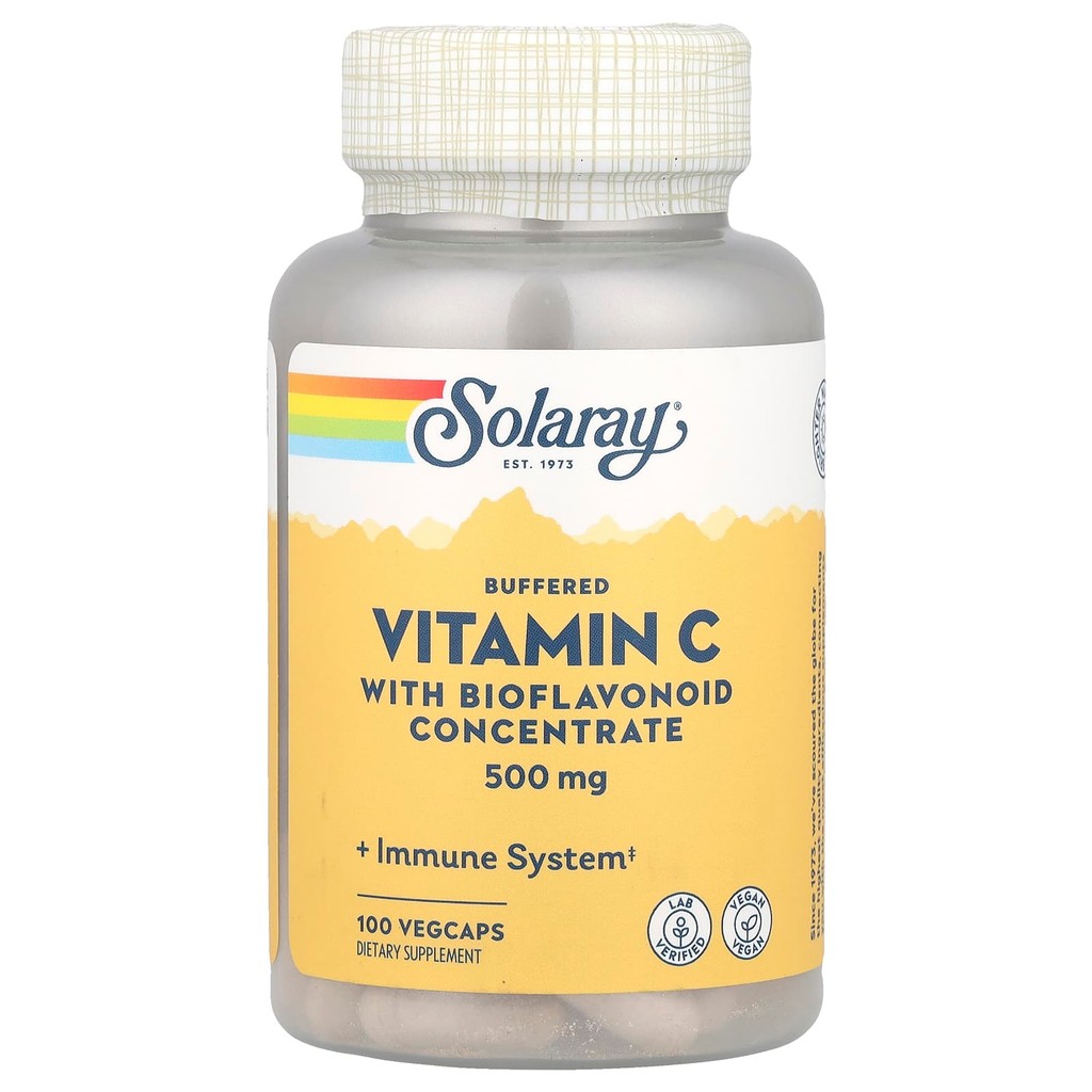 Solaray, Buffered Vitamin C with Bioflavonoid Concentrate, 500 mg,
