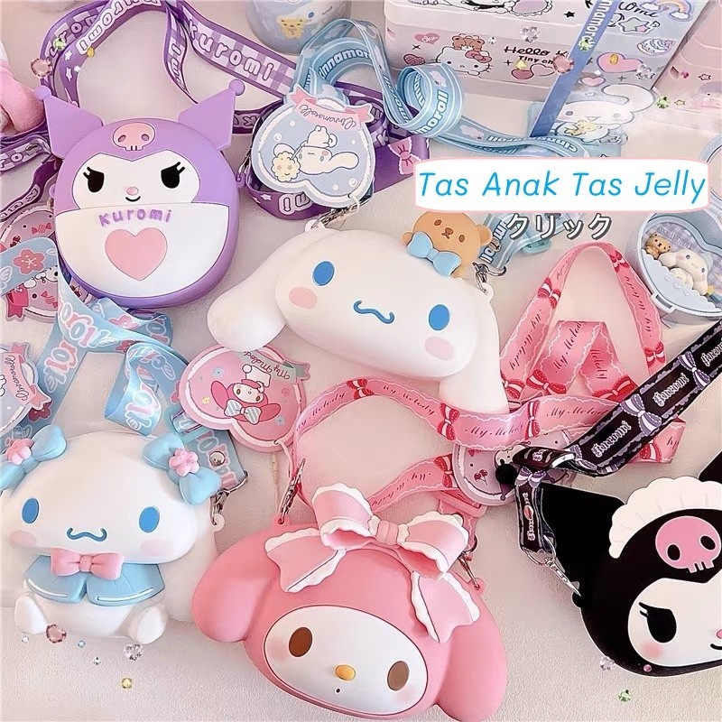 RANUWI Tas Anak Tas Jelly Kuromi Cinnamoroll Sanrio Sling Bag Coin Purse  Tas Selempang Anak