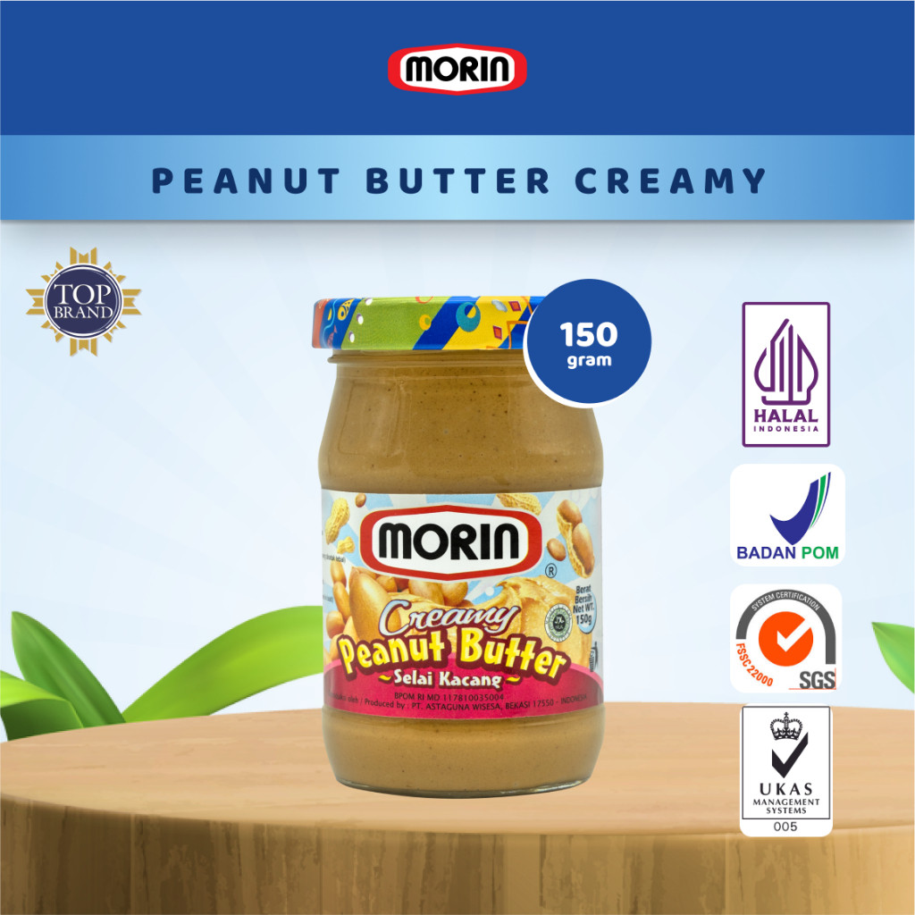 

Terlaris Morin Peanut Butter Creamy Chunky All Size 150 gr 250 gr 300 gr - Selai Kacang