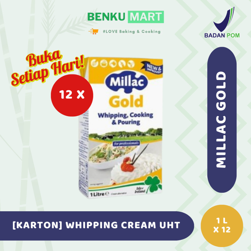 

[KARTON] Millac Gold Whipping Cream (1 Liter)