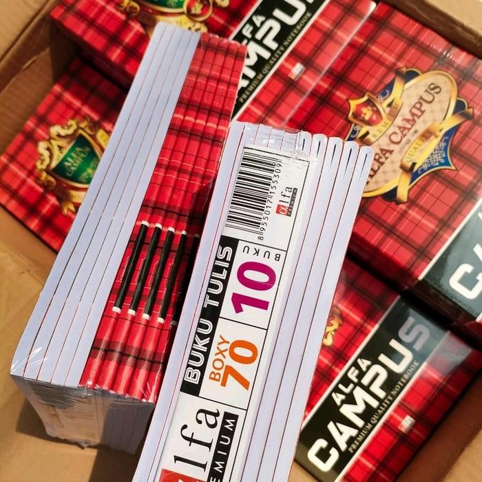 

1 pak / 10 pcs 70 lembar Buku Tulis Boxi Campus Alfa