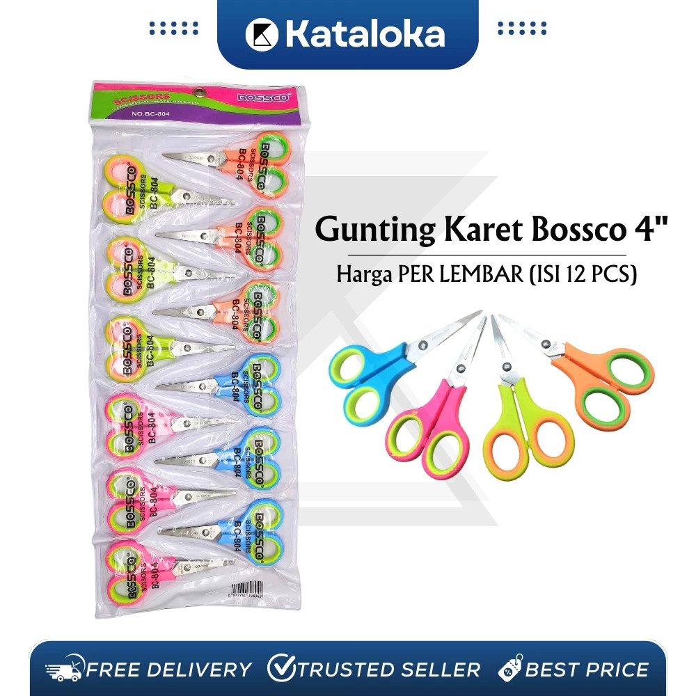 

KATALOKA 1 Lembar(12 Pcs) Gunting Scissors BOSSCO BC-804