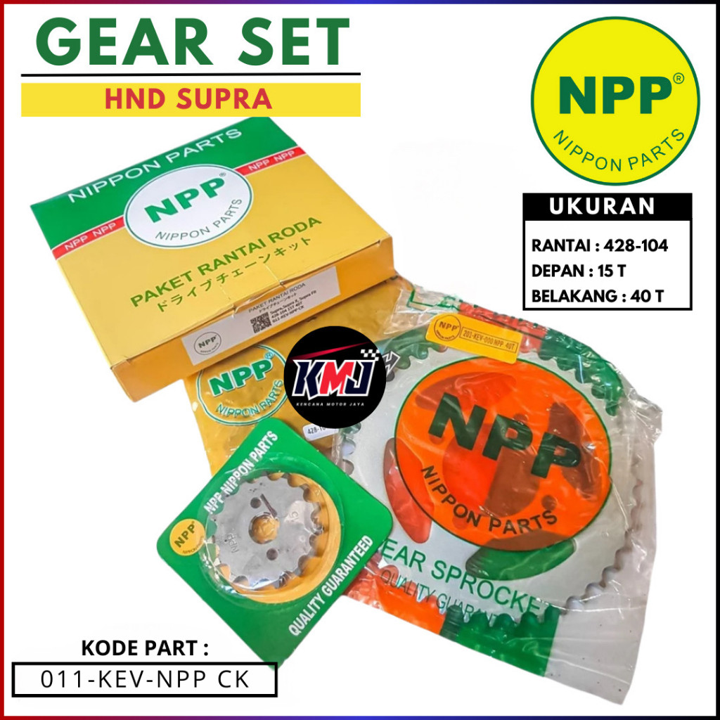 001-KEV-NPP CK Gear Set Depan Belakang Rantai Gir Paket Rantai Roda Chain Kit HND SUPRA Rantai 428H-