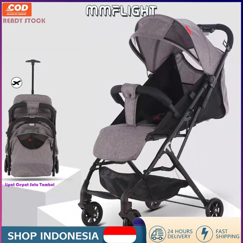 Mmflight Stroller Bayi Kereta Dorong Bayi Lipat Traveling Dapat Dilipat(Bisa Duduk Dan Berbaring)