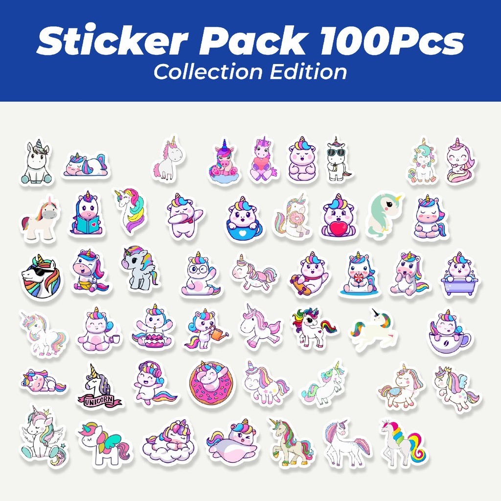 

Hot Stiker Kartun Hewan Unicorn Lucu Anti Air Stikers Berperekat Waterproof Sticker Decal Buat Motor Helm Buku Journal Koper Casing HP Laptop Botol Minum
