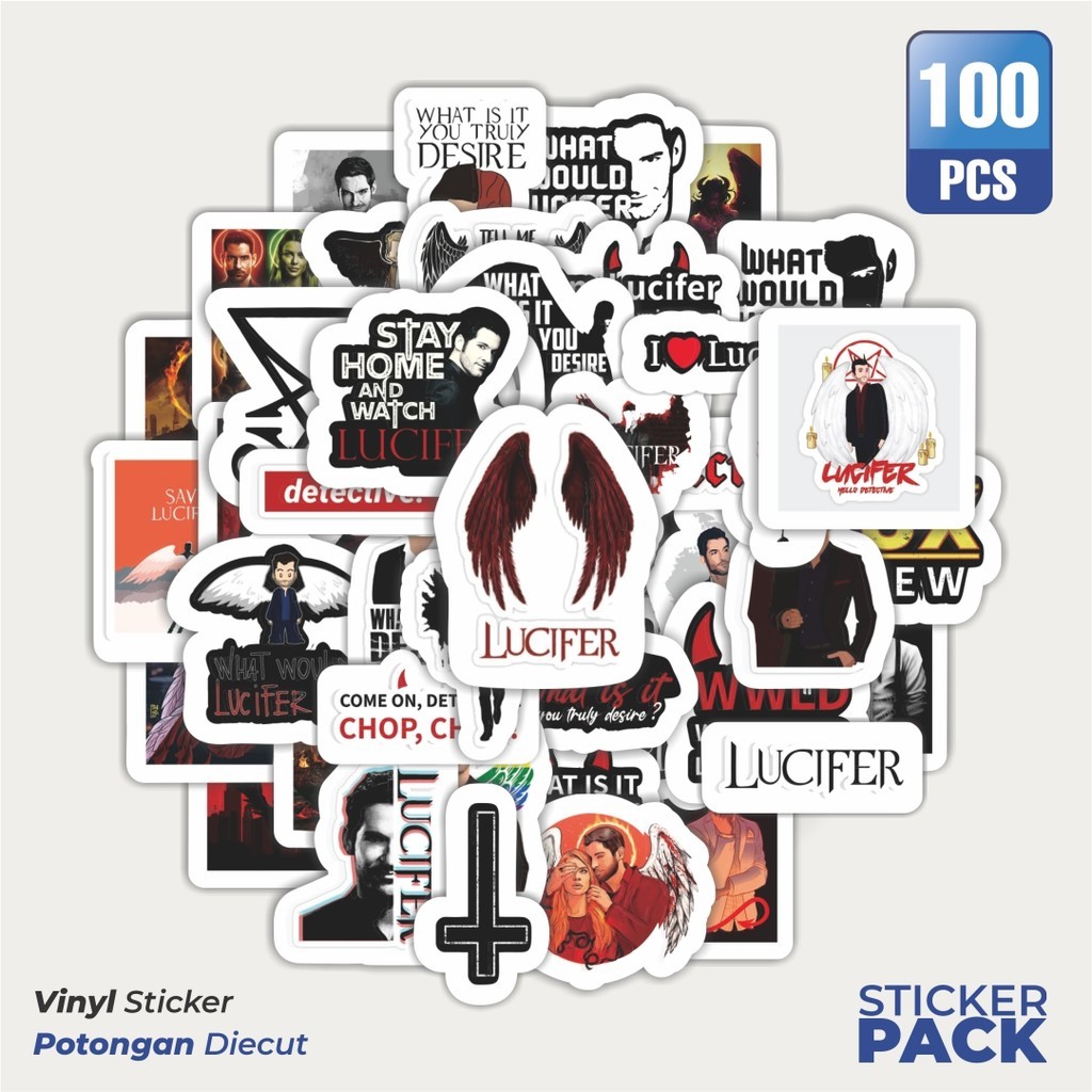 

Stiker Vinyl Stiker Lucifer Waterproof Aesthetic- Untuk Laptop, Motor, dan Helm - Paper Stationery Pack