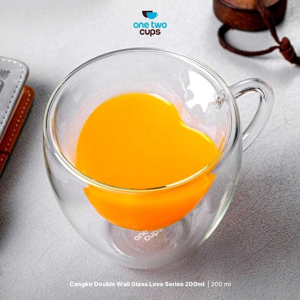 Gelas Mug Cangkir Kopi Double Wall Gelas Lucu Estetik Love Series 200ml
