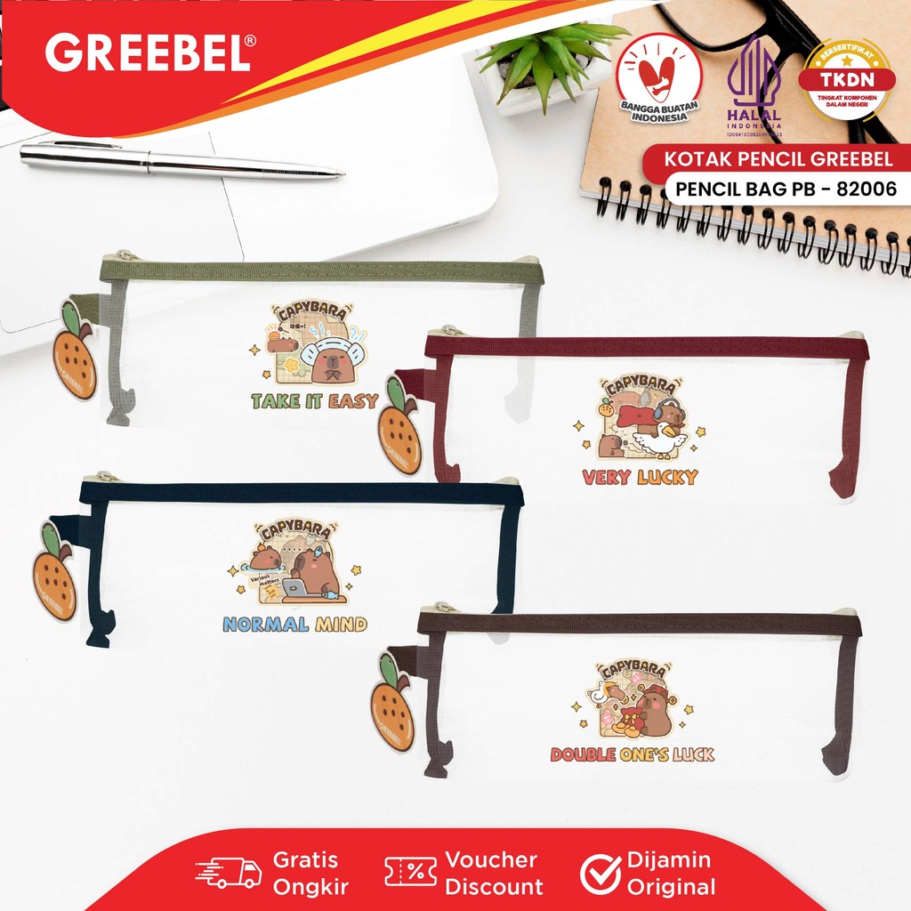 

GREEBEL Tempat Pensil Capybara / Kotak Pensil ( PB 82006) / Pencil Case / Pensil Bag
