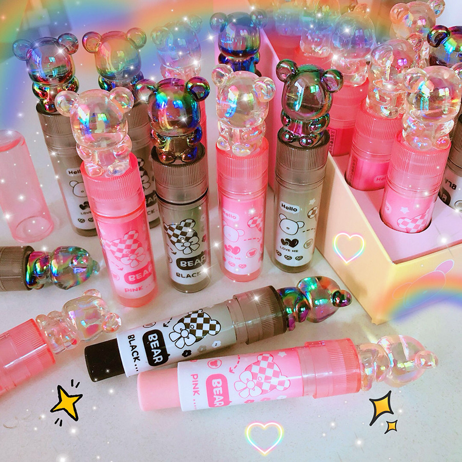 

1Pcs Kawaii Lipstick Design Bear Rubber Erasers Student Correction Tool Kids School Office Supplies Gift Creative Stationery
