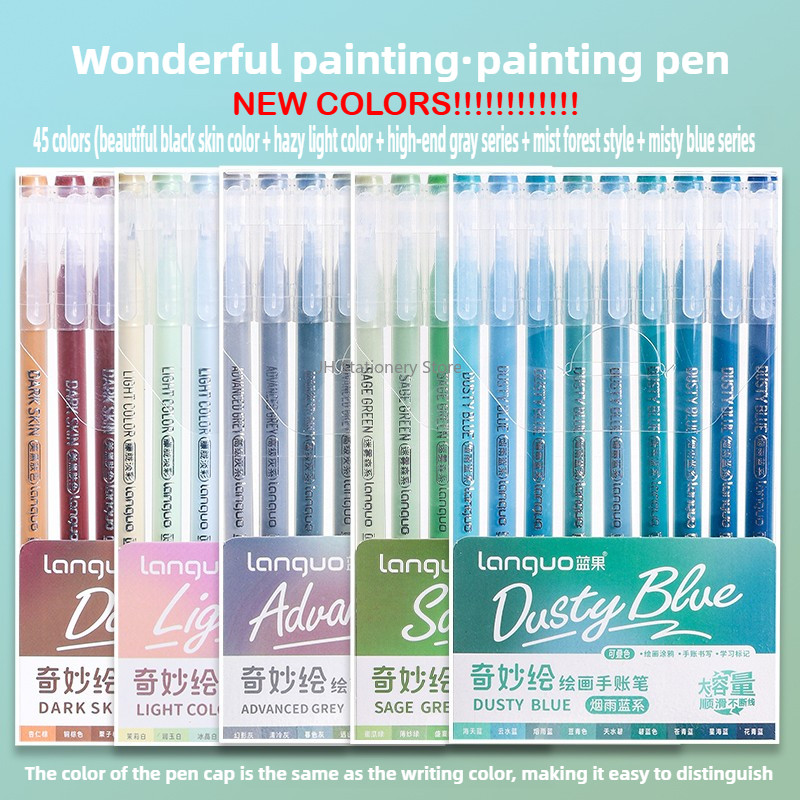 

6/198 PCS Morandi Gel Pen Student Diary Scrapbook Painting DIY Ballpoint Pen Set Coloring Book Drawing Office School Supplies