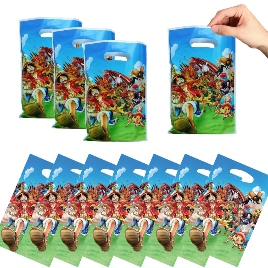 

One Piece Gift Bags Birthday Party Decoration Luffy Goodie Bags Candy Bag Baby Shower Kids Gifts Boys Favors For Party Supplies