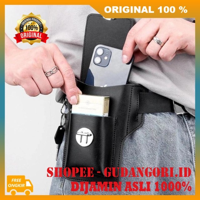 Key Belt Pouch Tas Sabuk Pinggang Pria Tas HP Pinggang Pria Tas Ikat Pinggang Pria Tas Pinggang Keci