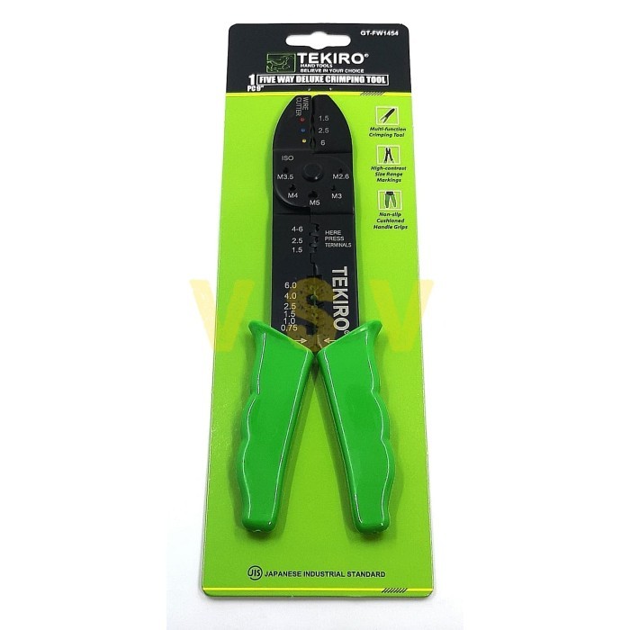 TEKIRO Five way deluxe crimping tool 9" tang skun tang crimping TEKIRO