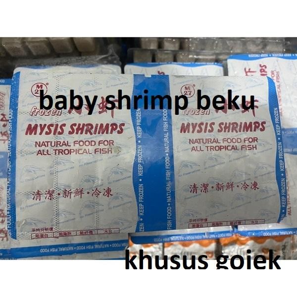 Baby shrimp frozen M27 rebon udang beku pakan ikan khusus gojek aksesoris aquarium