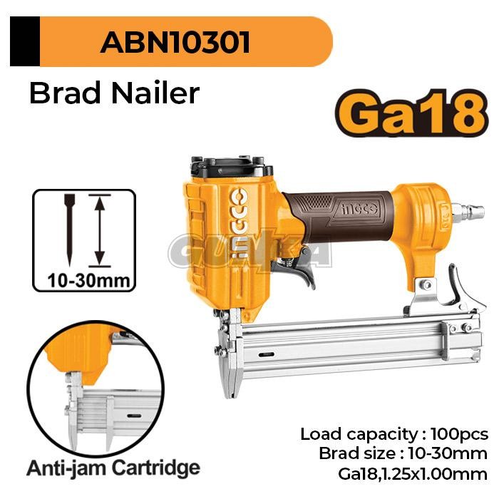 

Air Brad Nailer (10-30mm Isi I/F) INGCO ABN10301 Mesin Paku Staples Steples Stapler Strapler Tembak Kayu Triplek Multiplek Angin Pneumatic