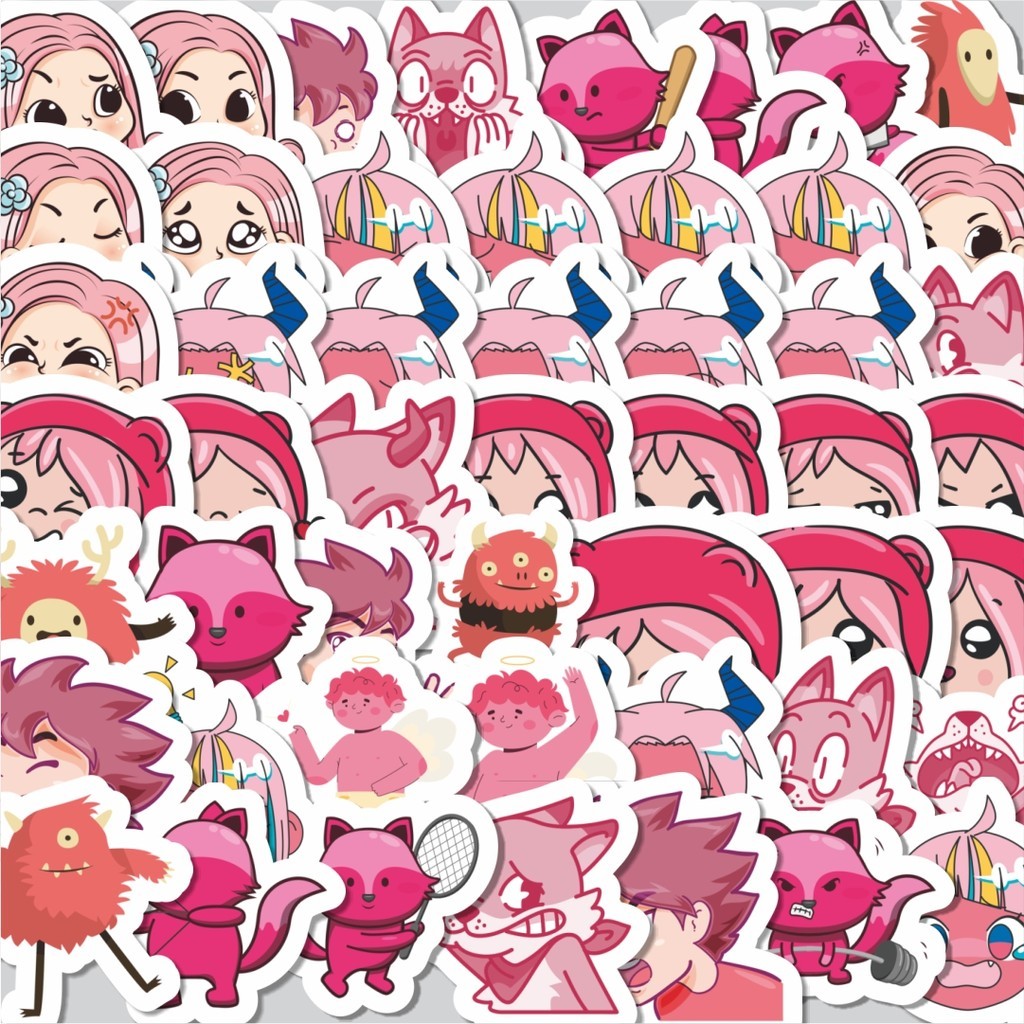 

Stiker Cutting Pack Stiker Pink Kartun Lucu Anime Isi 100Pcs Series Aesthetic Lucu Keren Untuk Koper Bahan Vynil