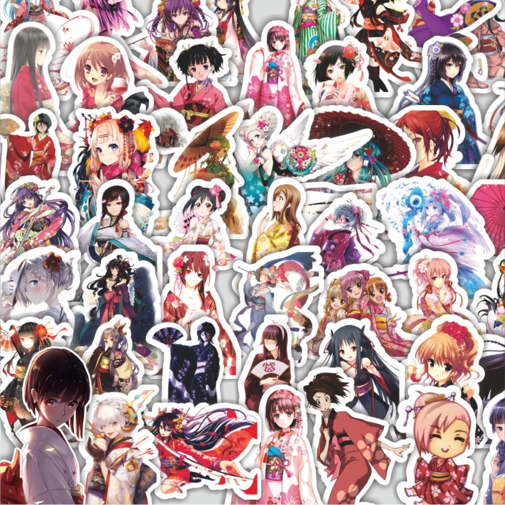 

Stiker Cutting Pack Stiker Anime Kimono Isi 100Pcs Series Aesthetic Lucu Keren Untuk Koper Bahan Vynil