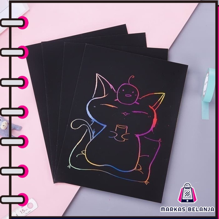 

MARKAS DELI047 Deli kertas menggambar kreatif berkilau 10PCS/Pack 185*260mm 3242 Y1686