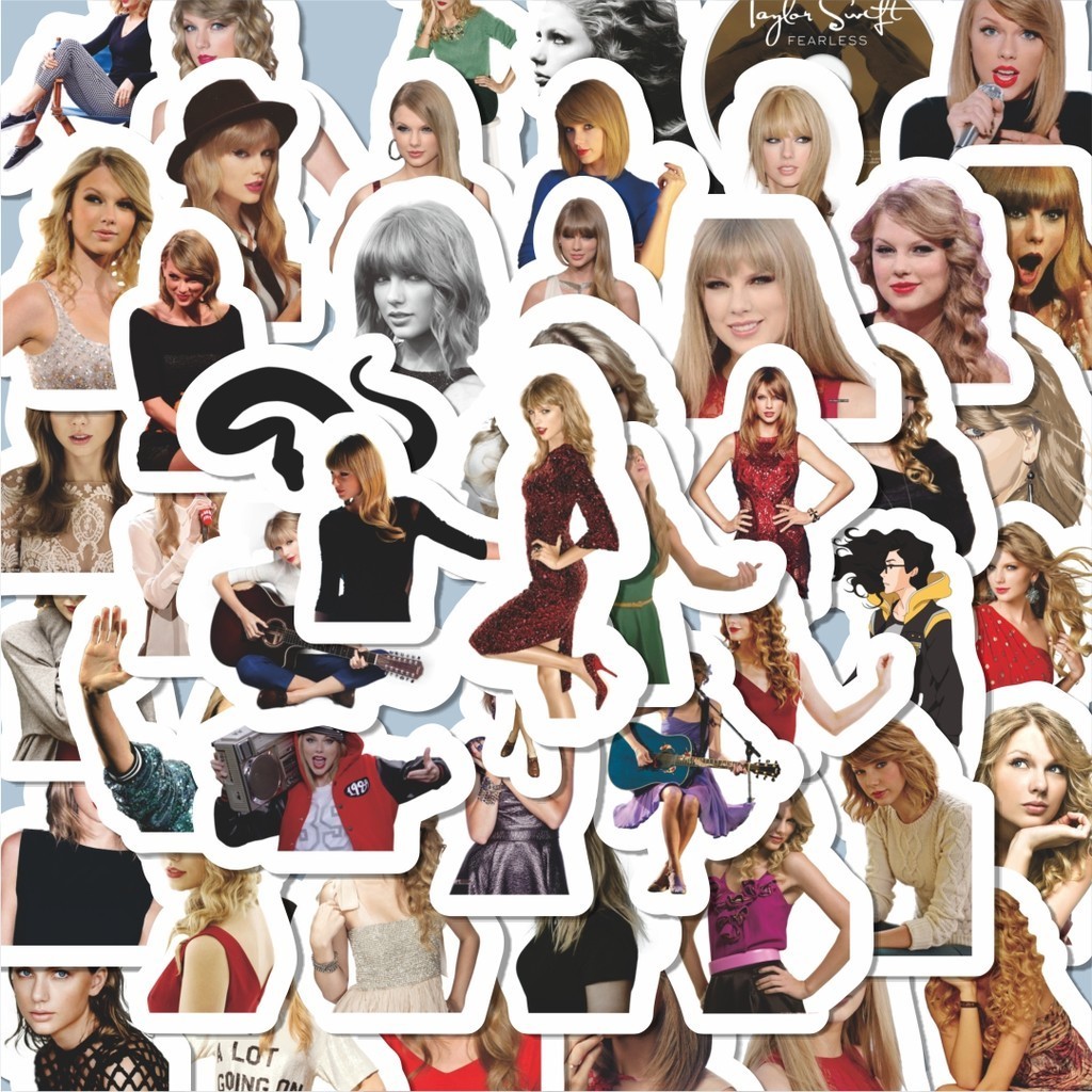

100PCS Lucu Sticker Taylor Swift Sticker Stiker Aesthetic Stiker Anti Air Stikers Berperekat Waterproof sticker decal buat Motor Helm Buku Journal Koper Casing HP Laptop Botol Minum Hadiah anak