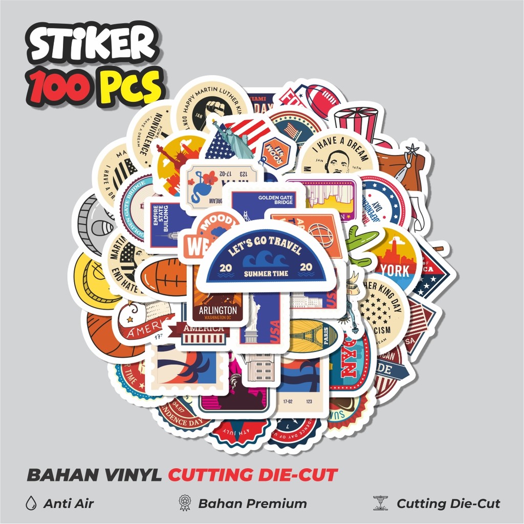 

Terbaru! 50 pcs Sticker American Retro Sticker Dekorasi Lucu Kreatif untuk Notebook, Skateboard, HP