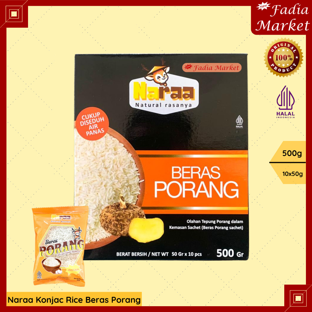 

Naraa Beras Porang Konjac Rice Instan BOX 500g 10x50g