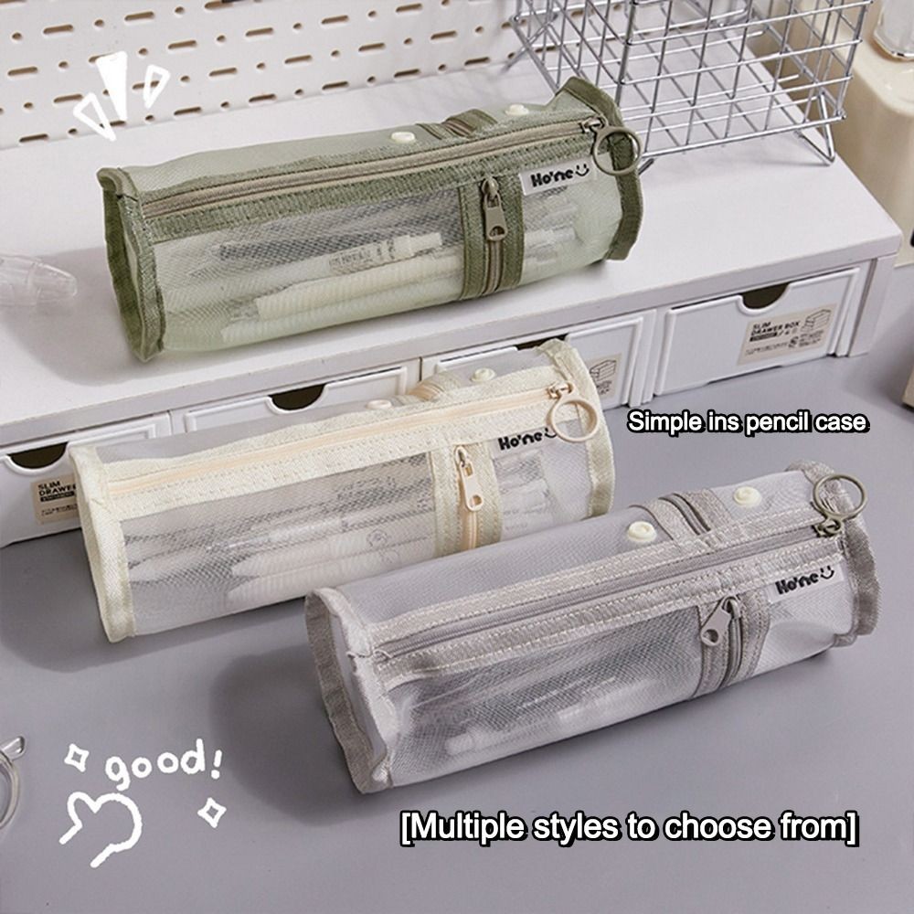 

New Large Capacity Pen Bag Detachable Mesh Stationery Bag Multi-function Pen Box Gift