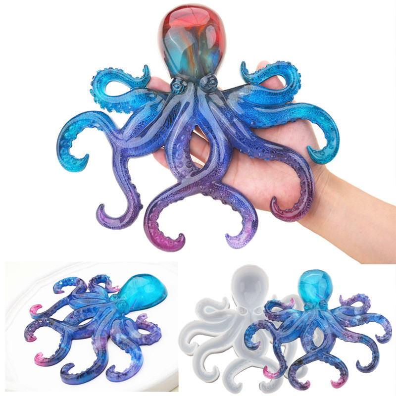 

Large Octopus Resin Molds Slicone Ornament Mold Epoxy Casting DIY Resin Crafts Wall Hanging Home Decor Halloween Gifts