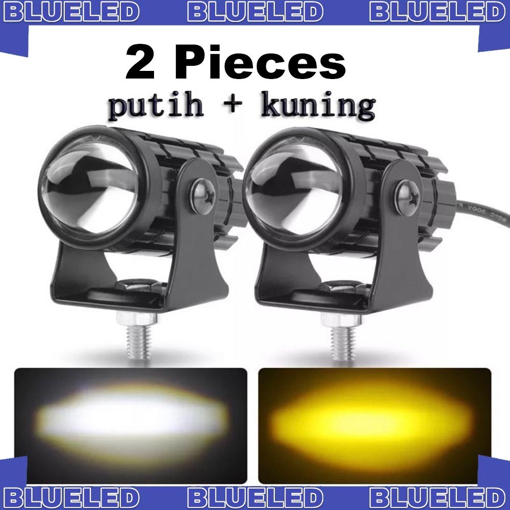 Paket 2pcs Lampu LED Motor Lampu Tembak Luminos Bullaes 40 Watt Sorot Lampu Variasi Mobil