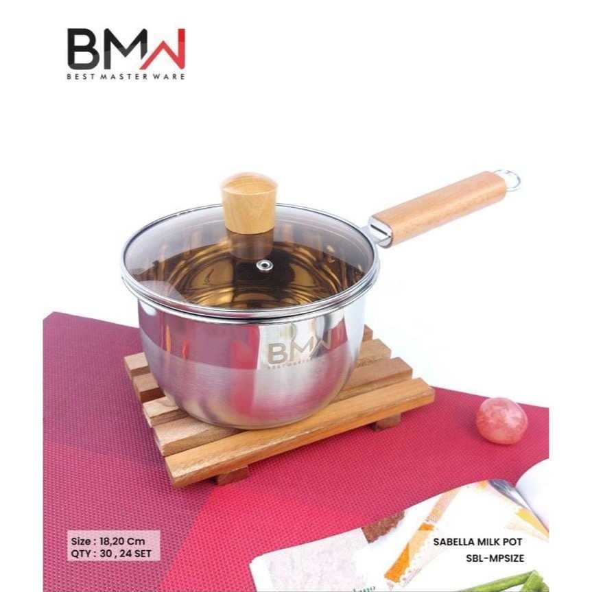 Sauce Pan Stainless Panci Susu Milk Pot BMW Sabella Stainless Steel Tebal