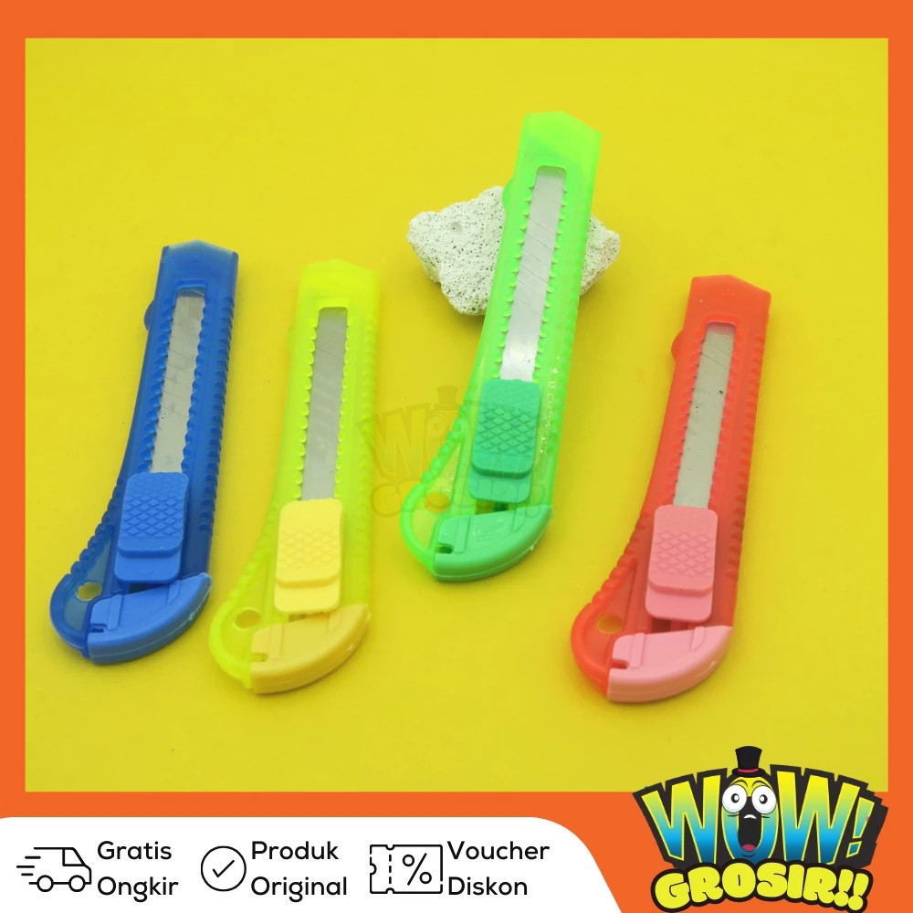 

WOWGROSIR Cutter Transparan Besar - Pisau Cutter Besar - Cutter Bening Transparan Harga 12 Pcs