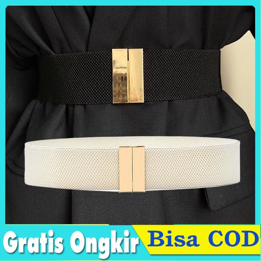 Sabuk Wanita Lebar Elastis Tanpa Gesper - Ikat Pinggang Karet Premium untuk Gamis, Dress & Baju Hami