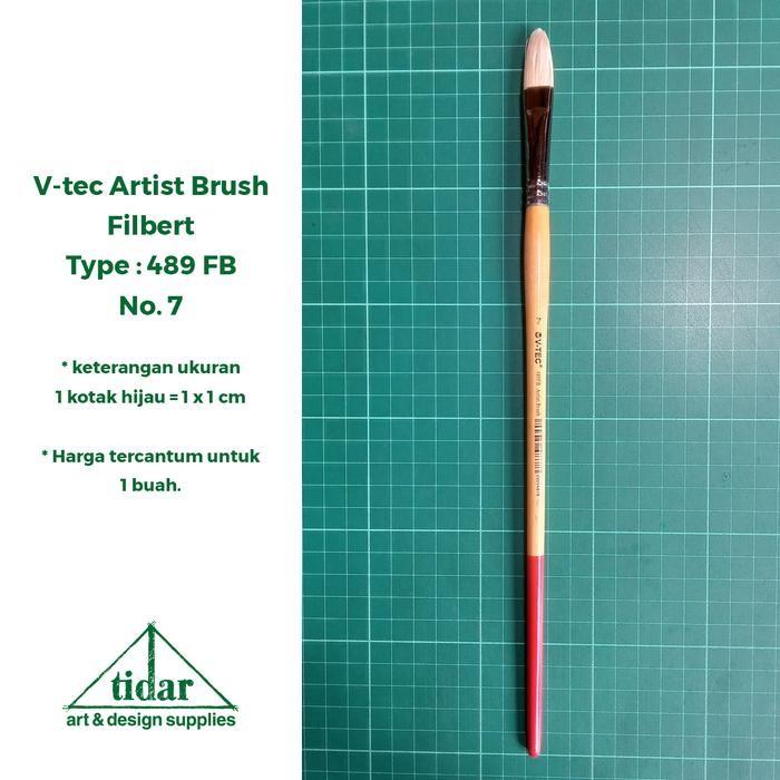 

V-Tec Artist Brush 489FB - Kuas lukis Vtec Filbert / Flat / Datar - 6