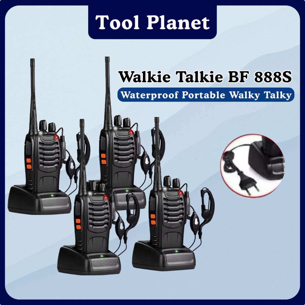 New Tool Planet (Garansi 1 Tahun) ht 888s Ht Walkie Talkie Jarak Jauh 10km (Max) Handy Talky HT UHF 