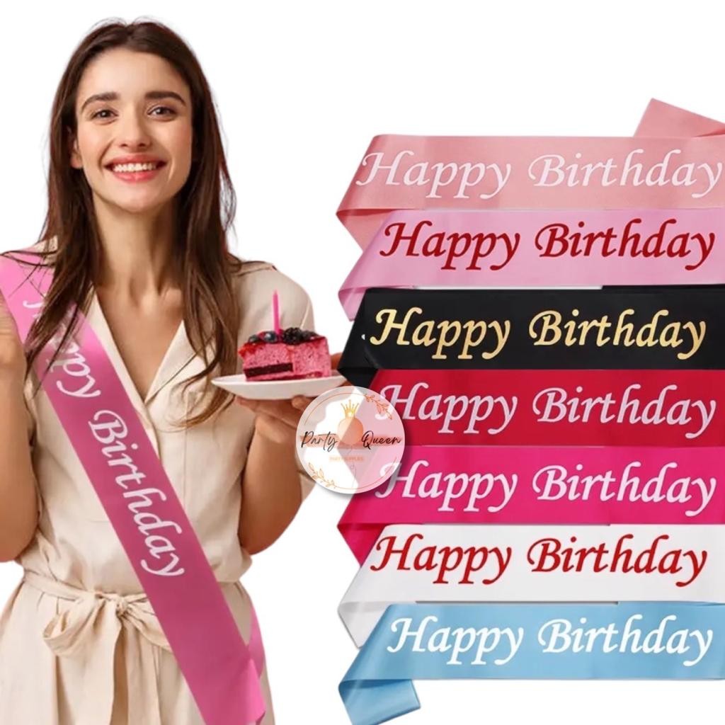 

Sash Happy Birthday / Selempang HAPPY BIRTHDAY Polos Sablon