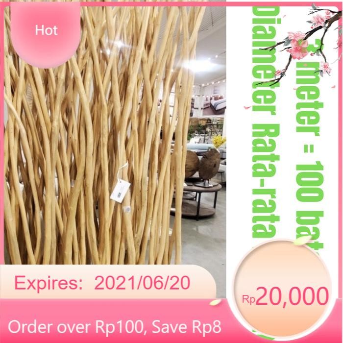 ranting pohon jati kayu ranting dekorasi panjang 100-400cm LR3