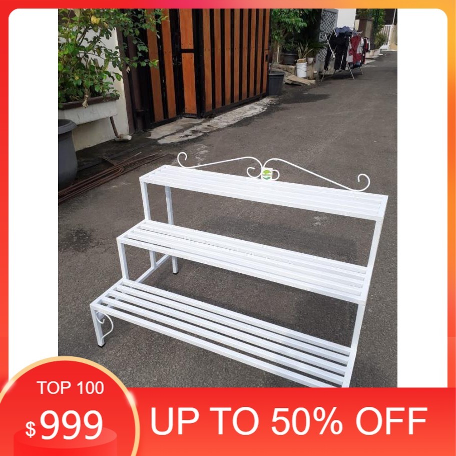 Rak Bunga Tanaman Hias 3 Susun / Rak Pot Besi Holo Berkualitas