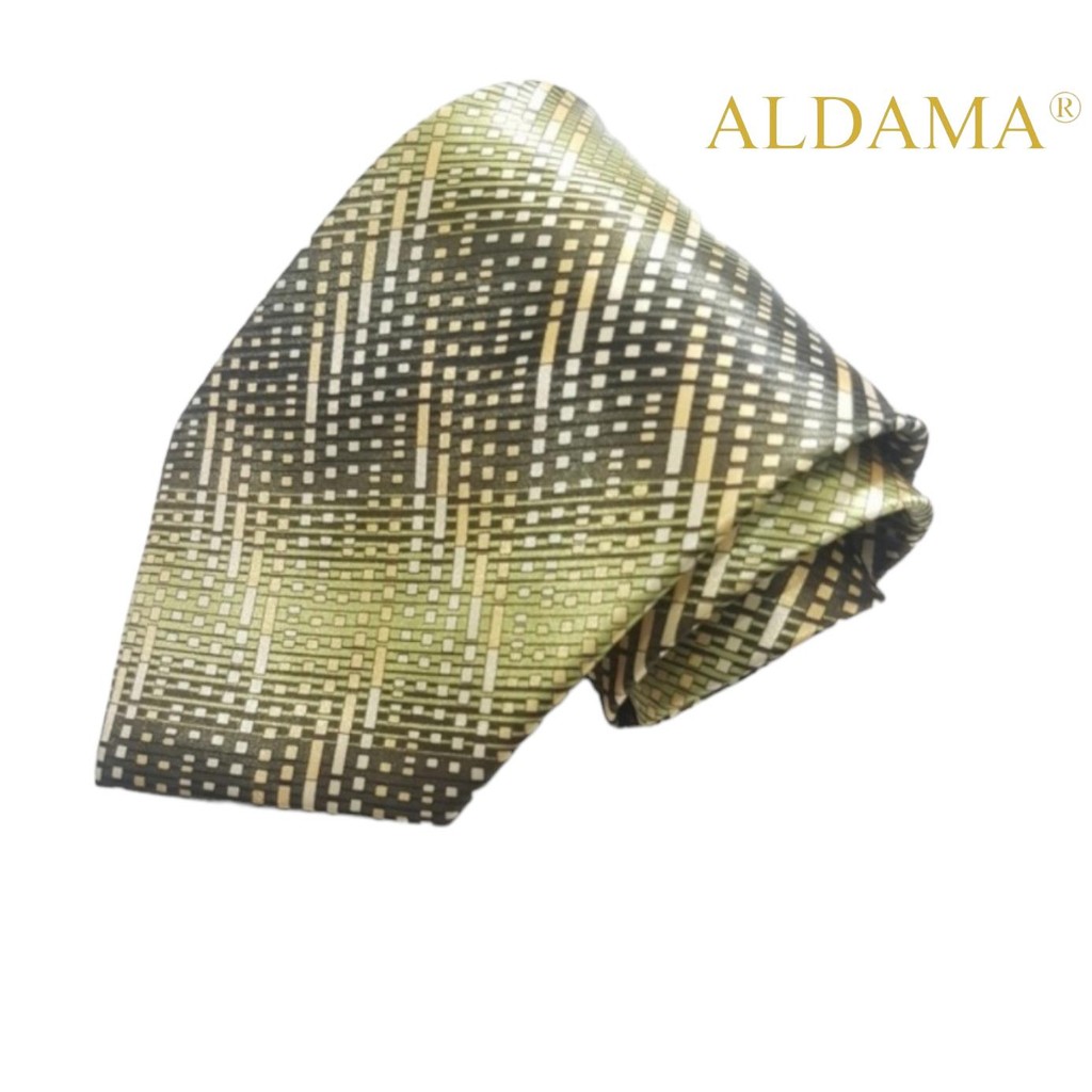 Dasi Aplus Dewasa - Kotak Kotak Hijau Kuning Big