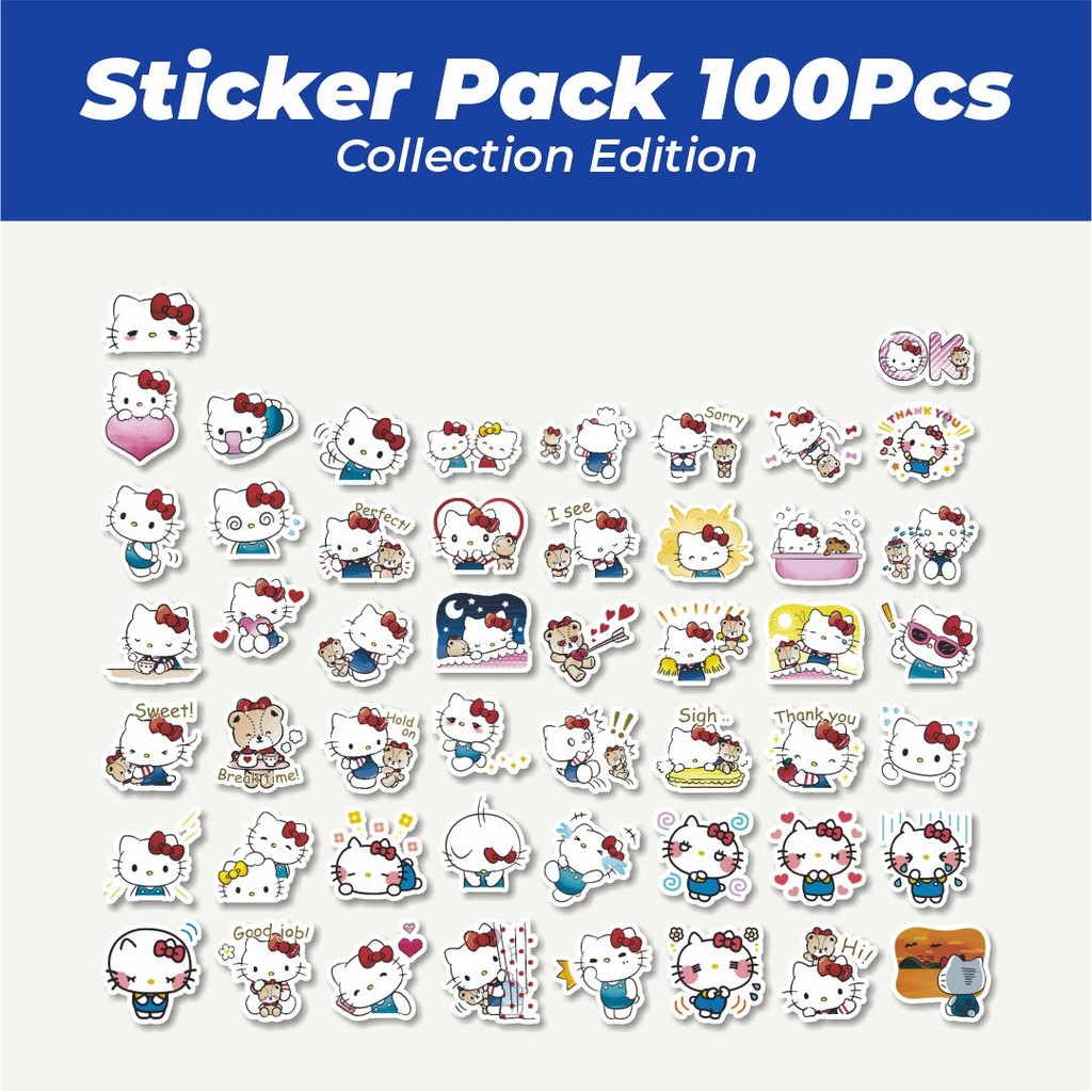 

Hot Stiker Kartun Hello Kitty V3 Lucu Anti Air Stikers Berperekat Waterproof Sticker Decal Buat Motor Helm Buku Journal Koper Casing HP Laptop Botol Minum