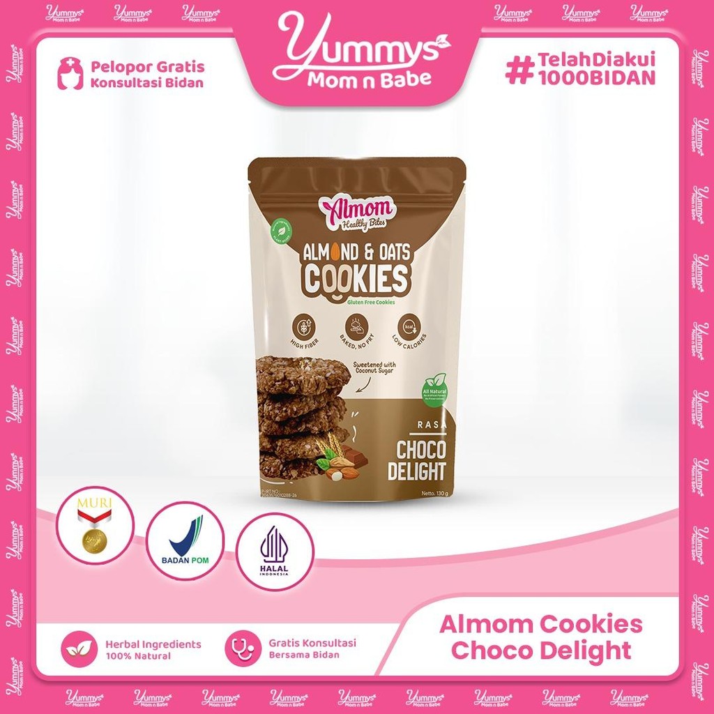 

Almom Cookies Choco Delight - Sehatnya Almond dan Oats| Direkomendasikan Untuk bumil busui