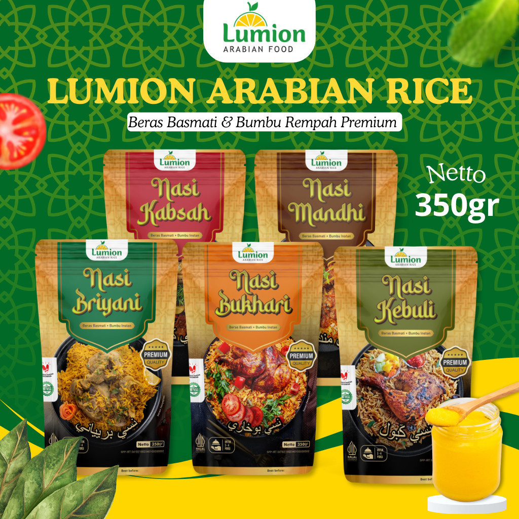 

Lumion Beras Basmati dan Bumbu 350gr Nasi Briyani Instant Siap Masak Nasi Arab