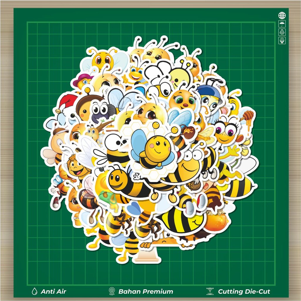 

HOT 50 PCS STIKER Stiker Funny Honeybees Series Stiker Fashion Cars Decal Dingin Kartu Album Custom Vinyl Anti Air- Sticker Aesthetic Buku Journal Koper Casing HP Tablet Laptop Helm Motor Botol Minum
