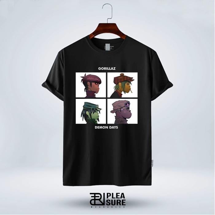 (TOP) Tshirt Gorillaz - Demon Days | Kaos Band Gorillaz | Pleasure World - M