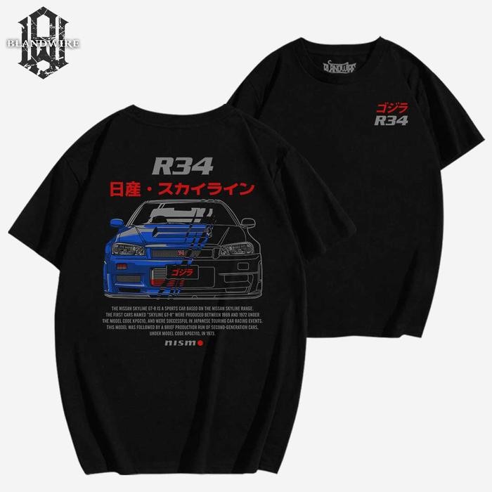 [COD] Kaos Otomotif Limited NISSAN SKYLINE R35 JDM Onthetrack R35 - Hitam, S