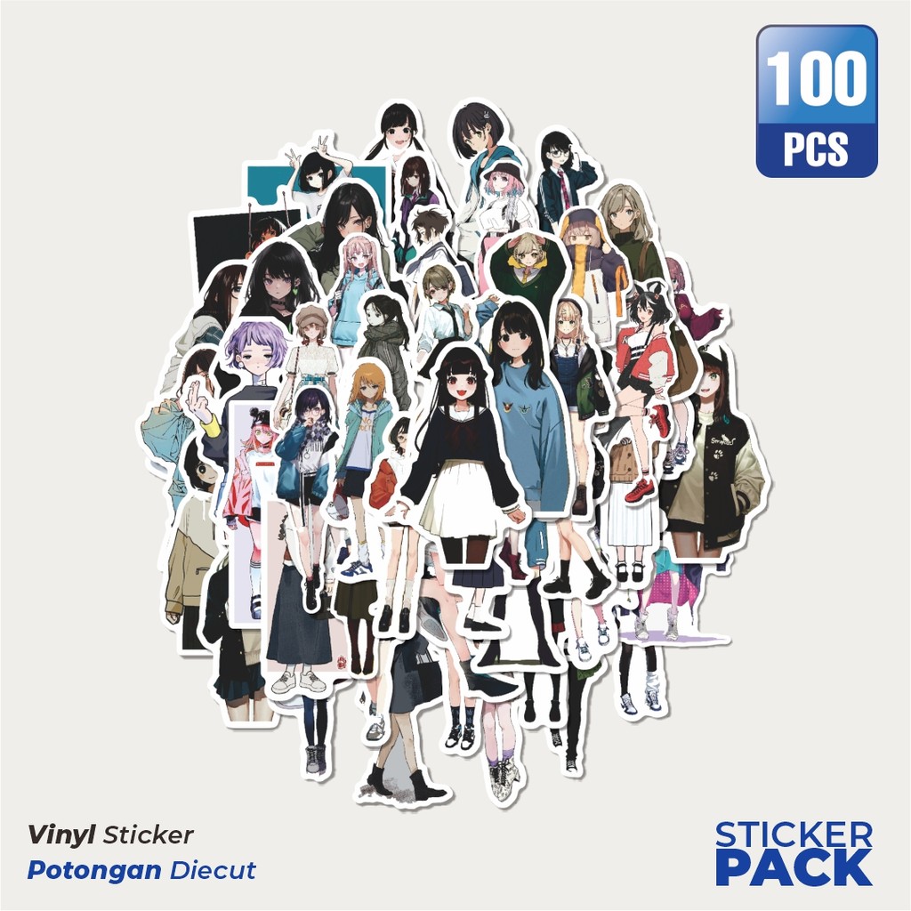 

Super Hemat! 100 PCS Stiker Modern Girls Series B [Gadis Modern] Waterproof Aesthetic- Untuk Laptop, Motor, dan Helm - Paper Stationery Pack