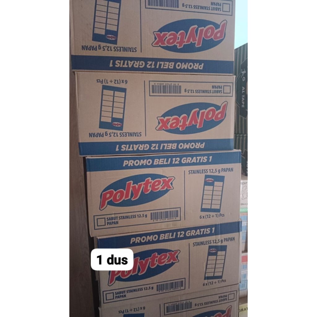 1 DUS ISI 6 renteng PCS Sabut kawat Polytex Serabut stainless Kawat Gosok Kawat Cuci Pirimg Polytex 