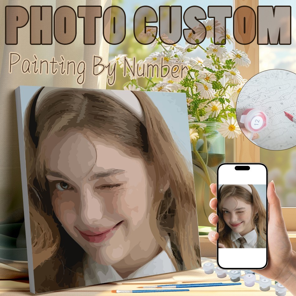 

RUOPOTY DIY Paint By Numbers Kit Photo Custom HandPainted On Canvas Digital Painting Hand Painted Unique Gifts Decor For Home