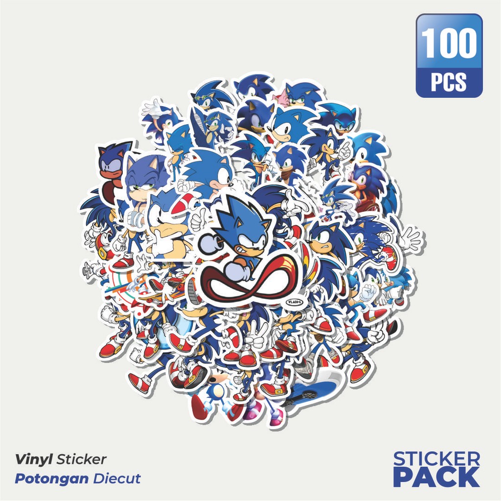 

Super Hemat! 100 PCS Stiker Kartun Sonic The Hedgehog Series Waterproof Aesthetic- Untuk Laptop, Motor, dan Helm - Paper Stationery Pack